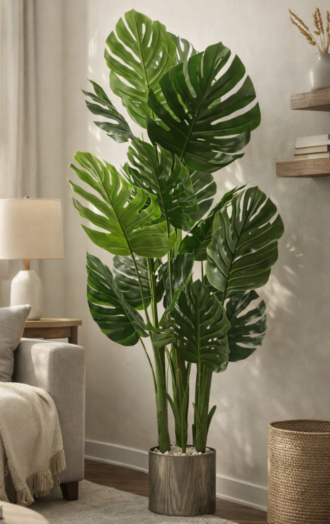 KAYKON 5.6 Feet Artificial Monstera Plant 3 Trunks 14 Leaves Real Looking Big Artificial Plant Without Vase for Home Decor Hotel Decor Luxury Collection -170cm KAYKON 5.6 Feet Artificial Monstera Plant 3 Trunks 14 Leaves Real Looking Big Artificial Plant Without Vase for Home Decor Hotel Decor Luxury Collection -170cm