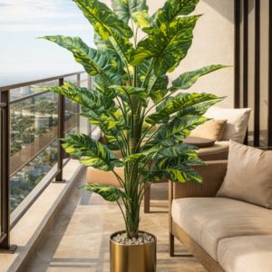 KAYKON 5 Feet Artificial Plant Big Monstera Tree 1 Trunks 24 Leaves Without Vase for Home Decor Hotel Decor Luxury Decoration and Housewarming Gift -150cm
