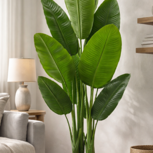 KAYKON 6 Feet Artificial Banana Plant Imported Tree 3 Trunks 12 Leaves Without Vase for Home Decor Hotel Decor Luxury Decoration and Housewarming Gift -180cm