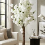 KAYKON 6 Feet Artificial Flower Tree Real Wooden Trunk Premium Luxury Decorative Artificial Plant for Home Decor, Hotel, Office, Villa, Restaurant & Interior Decoration (Without Vase)