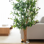 KAYKON Imported Artificial Olive Plant With Real Wooden Trunk Without Vase - 4 Feet Premium Collection
