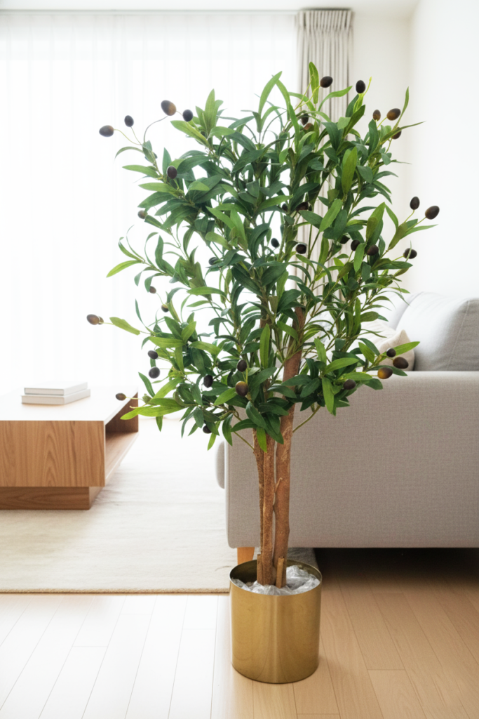 KAYKON Imported Artificial Olive Plant With Real Wooden Trunk Without Vase - 4 Feet Premium Collection KAYKON Imported Artificial Olive Plant With Real Wooden Trunk Without Vase - 4 Feet Premium Collection