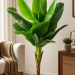 KAYKON 6 Feet Artificial Banana Tree with 12 Premium Leaves 1 Trunk | Realistic Fake Plant for Home, Office, Living Room Décor | Indoor Decorative Plant (Vase Not Included)