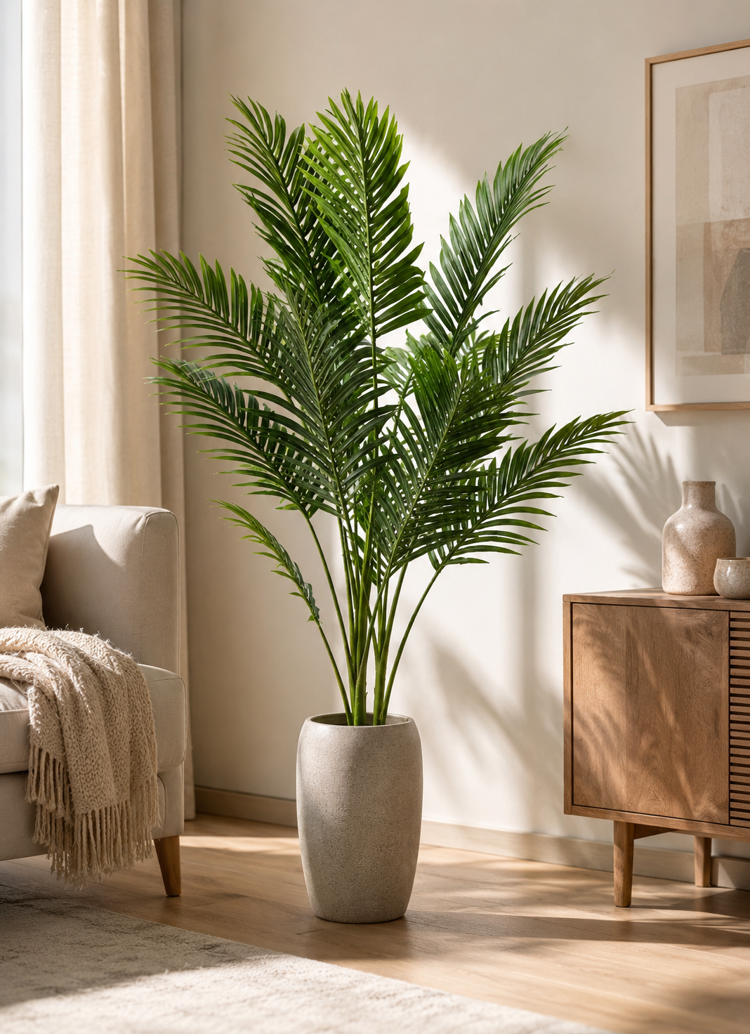 KAYKON Artificial Areca Palm Tree For Luxury Decor Without Vase 4 Feet - Image 2