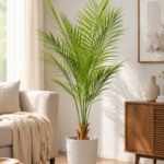 KAYKON 5 Ft Artificial Areca Palm Tree - Large Faux Palm Plant Without Pot for Indoor Home Decor, Office, Living Room - Imported Lifelike Tree Decorative Greenery, Maintenance-Free, UV Resistant