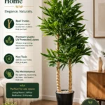 KAYKON 5 ft Artificial Bamboo Plant with Real Bamboo Trunks, Large Artificial Tree Artificial Plants Without Vase for Home Decor Office Decor Hotel Decor