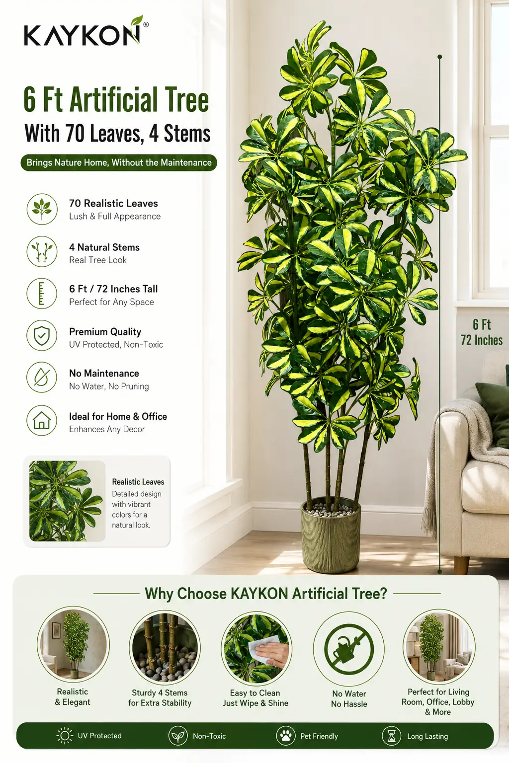 6 feet artifical plant