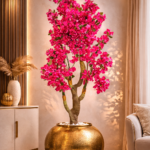 KAYKON Artificial Bougainvillea Flower Tree Luxury Decorative Flower Tree for Indoor Home, Office & Hotel Decor (Without Vase) -6 Ft