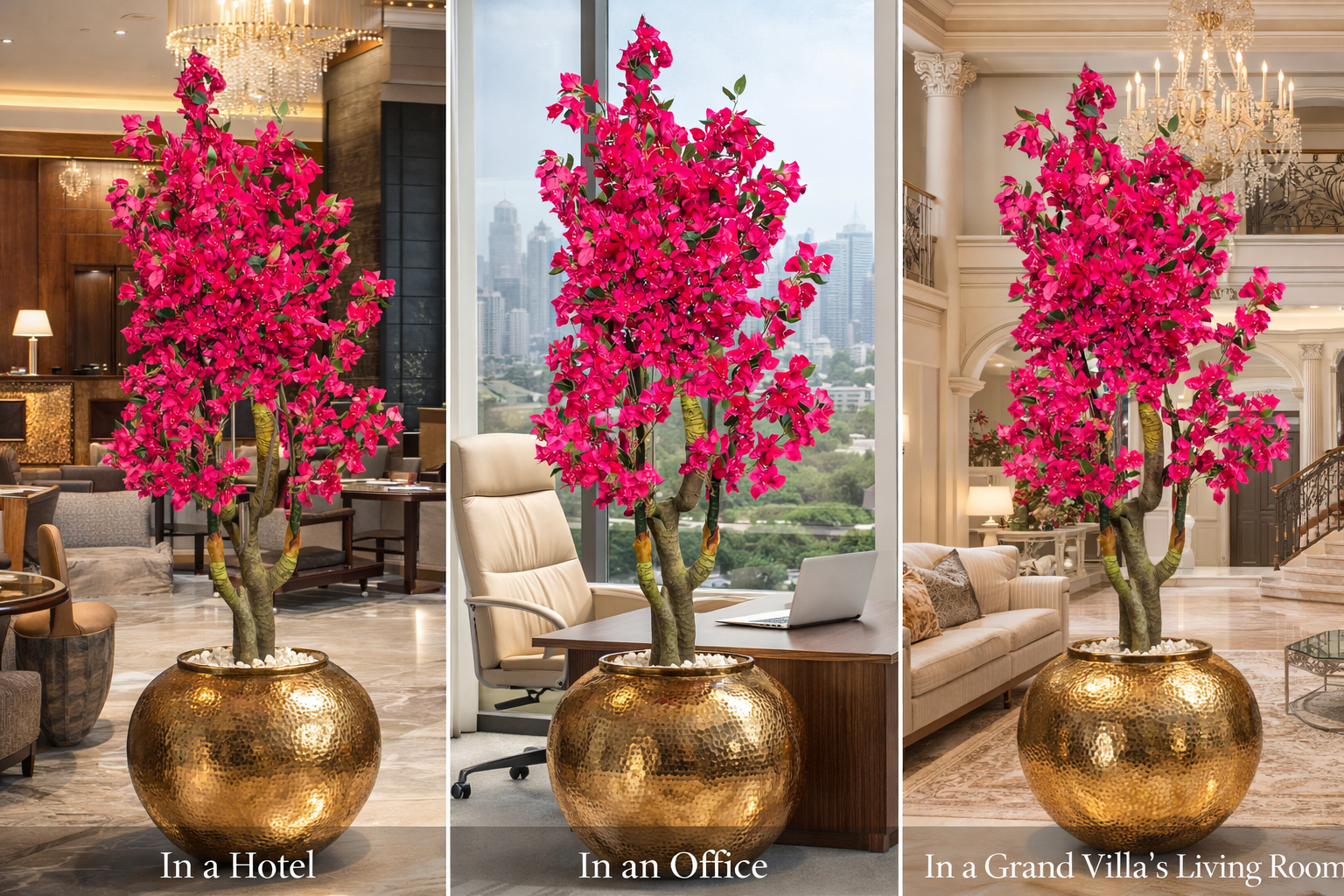 KAYKON Artificial Bougainvillea Flower Tree Luxury Decorative Flower Tree for Indoor Home, Office & Hotel Decor (Without Vase) -6 Ft - Image 3