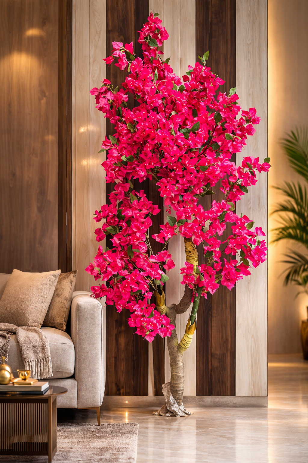KAYKON Artificial Bougainvillea Flower Tree Luxury Decorative Flower Tree for Indoor Home, Office & Hotel Decor (Without Vase) -6 Ft - Image 4