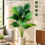 KAYKON Artificial Areca Palm Plant Bunch Without Pot | Home, Office, Living Room Decor Indoor/Outdoor (Green, Height- 75 cm)